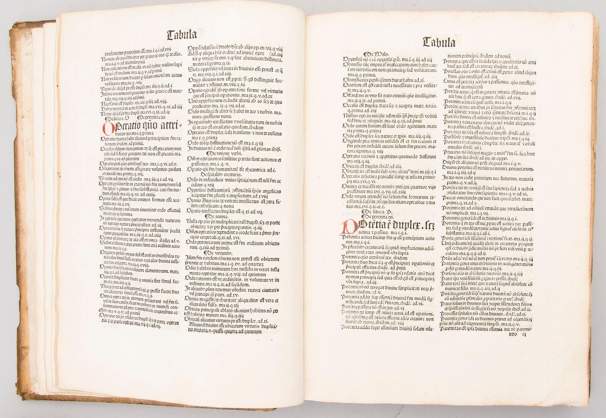 TUOMAS AKVINOLAINEN, Questiones disputate angelici doctoris, Köln 1500, kustantaja Heinrich Quentell.