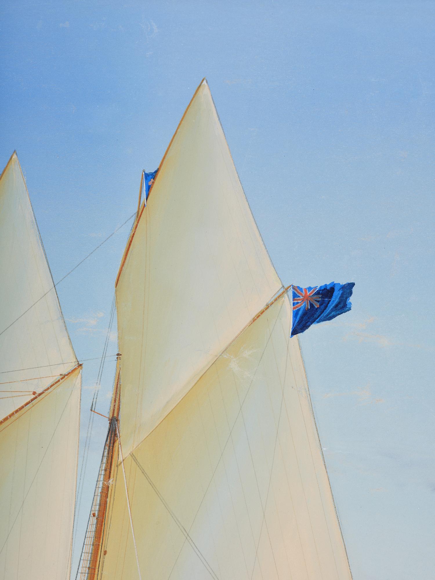 Tomasso De Simone, Two-masted schooner "Alcalda" by Vesuvius.