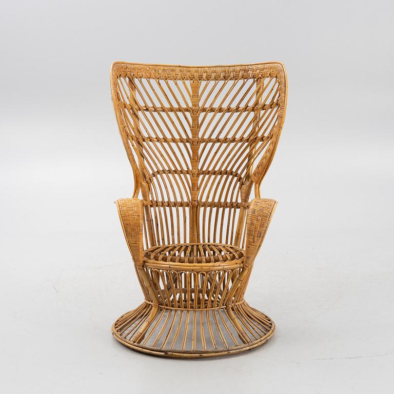 Gio Ponti & Lio Carminati, wicker chair, "Conte Biancamano", Bonacina, Italy, second half of the 20th century.