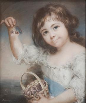 John Russell, copy after, Girl with cherries.