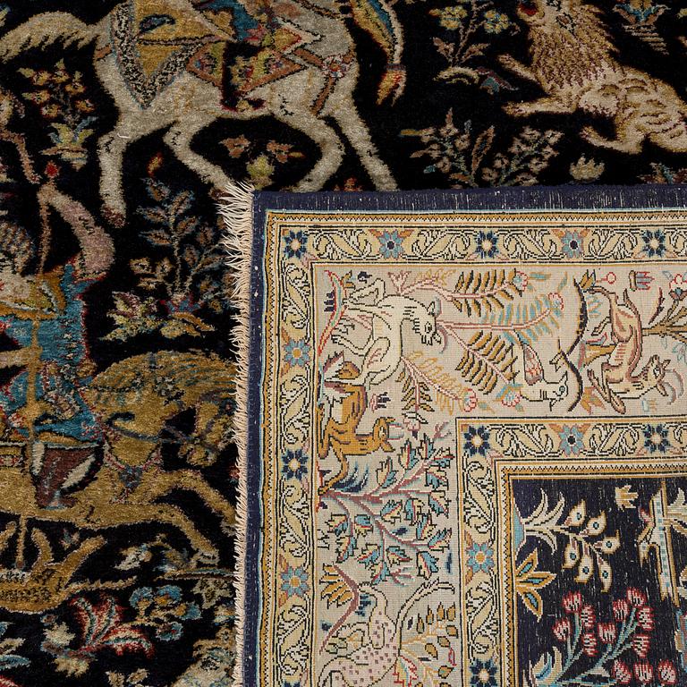 An old sik Ghom carpet ca 210 x 140 cm.