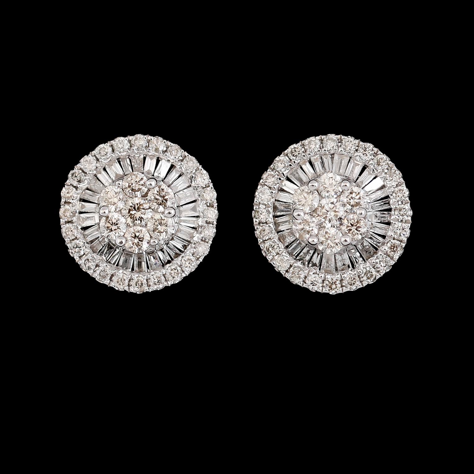 ÖRHÄNGEN, 1 par, 18K vitguld, diamanter tot ca 0.87 ct.