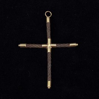 HÄNGE, guld 18K, hår, Mikael Reinhold Gummerus (1817-1825) Vasa.