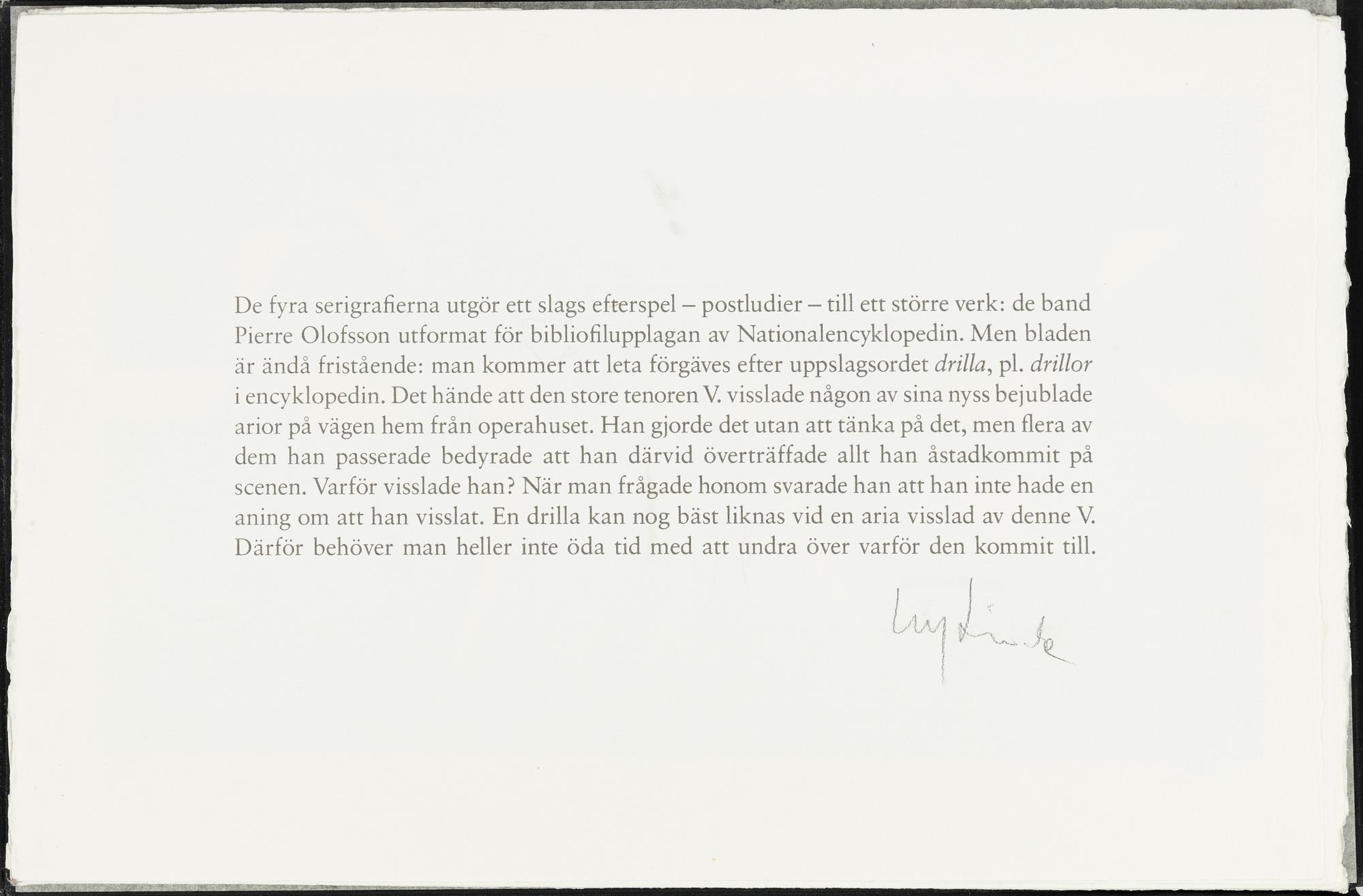 Pierre Olofsson, "Drillor", mapp.