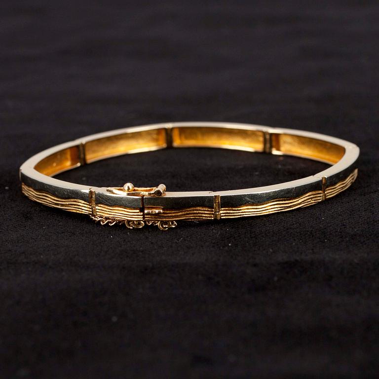 ARMBAND, guld 18K, Björn Weckström, Lapponia. Tot. vikt ca 15,6 gr.