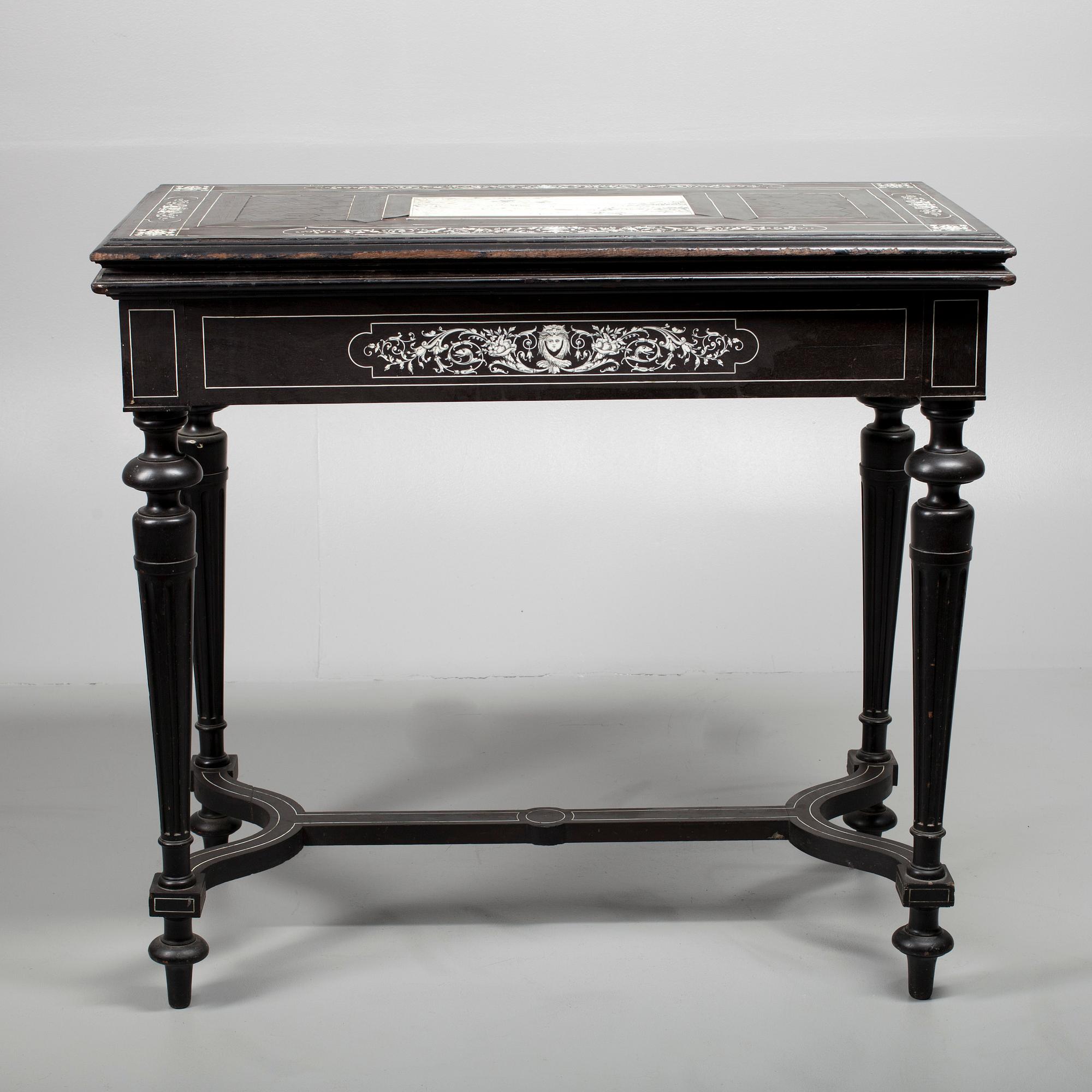 SPELBORD, nyrenässans, Fernando Pogliani-typ, sannolikt Norra Italien 1800-talets slut.