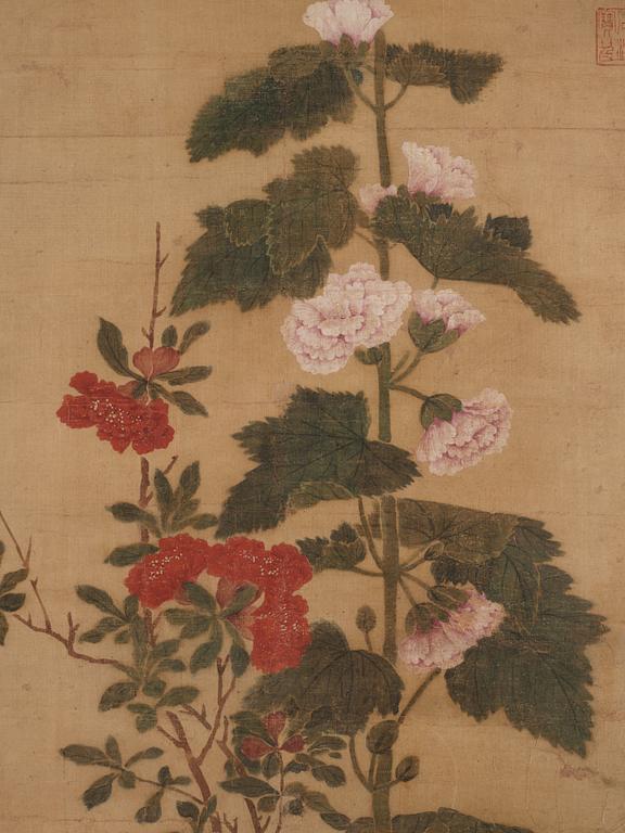 A Chinese painting after Ai Qimeng, ink and colour on paper, late Qing dynasty/early 20th century.