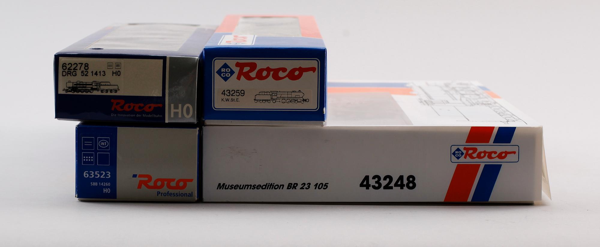 SAMLING MODELLTÅG, 4 delar, Roco, Österrike.