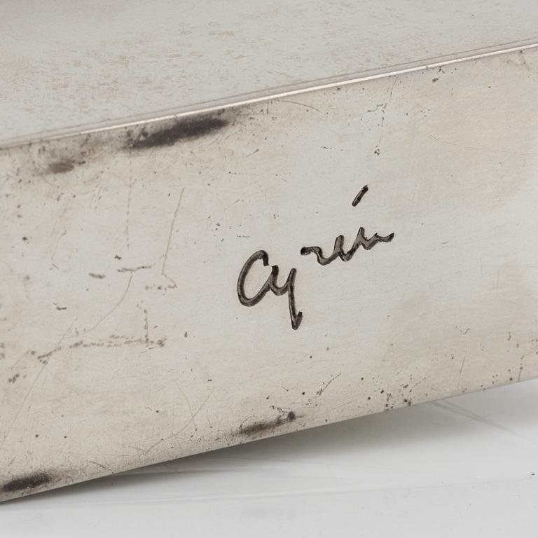 Gunnar Cyrén, figuriner, 2 st, försilvrat tenn, signerade Cyrén.