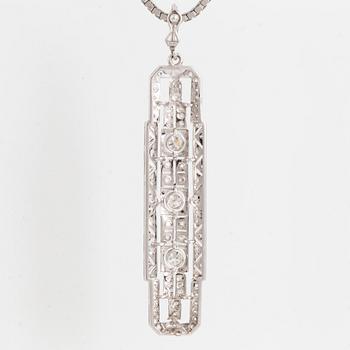 Hänge 18K vitguld med briljant- och rosenslipade diamanter.