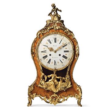 122. A Swedish Rococo 18th century mantel clock by Petter Ernst (active in Stockholm 1753-84).