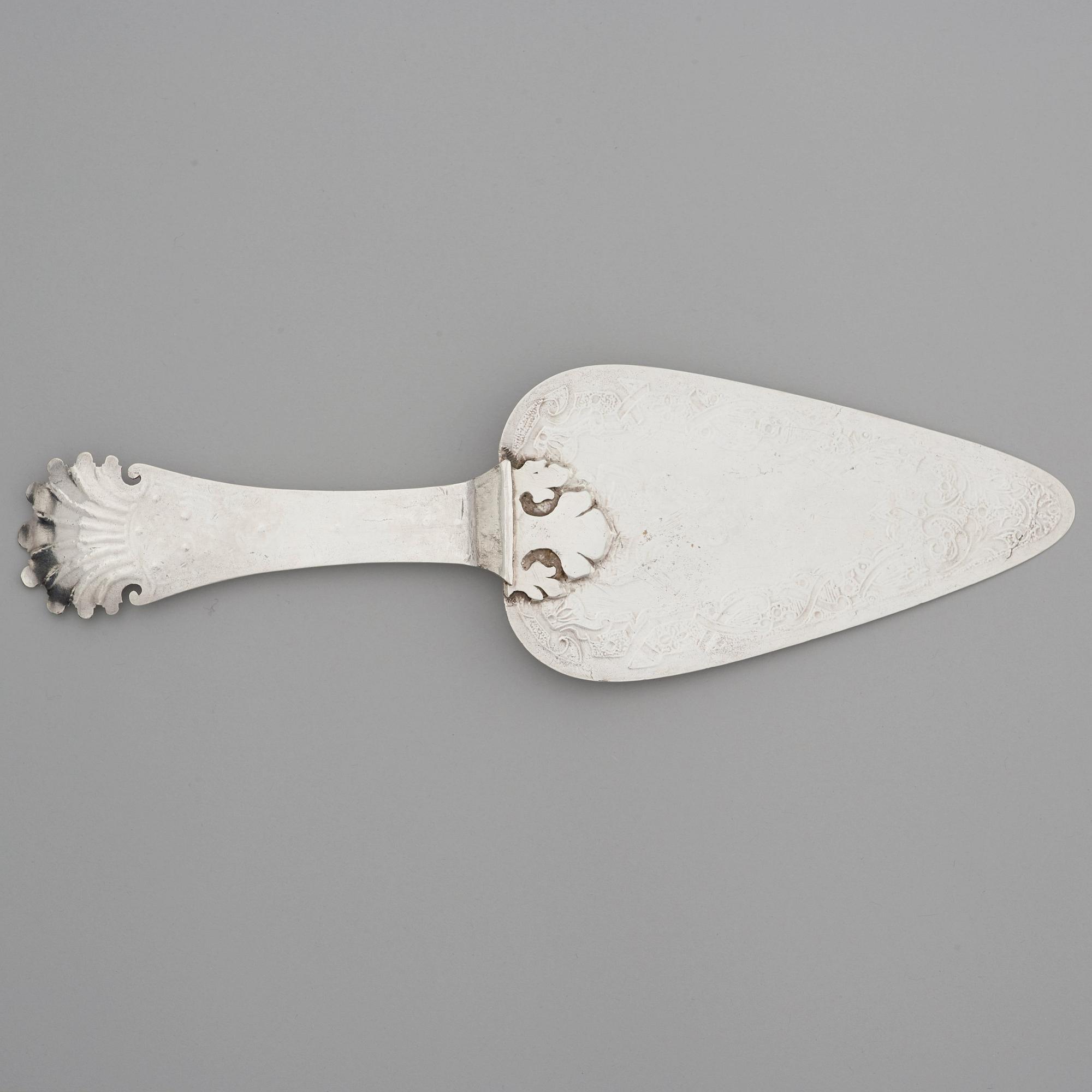 NILS DAHL, Linköping (verksam 1739-1786), tårtspade, silver, senbarock.