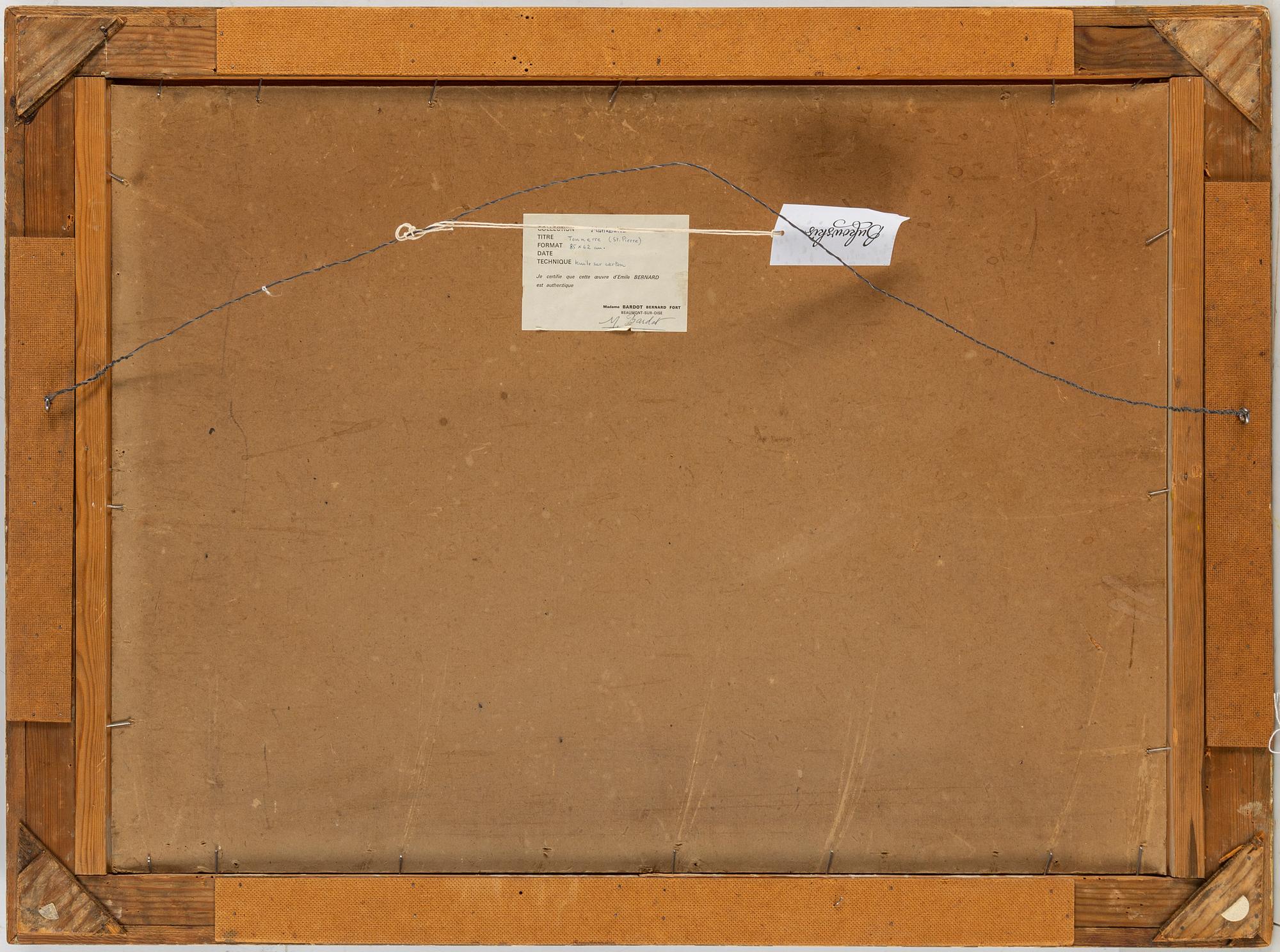 ÉMILE BERNARD, oil on paper panel, signed Émile Bernard.