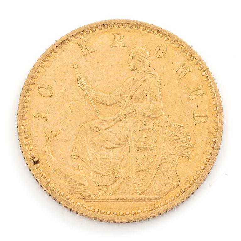 Guldmynt, Danmark, Christian IX, 10 kr, 1900,