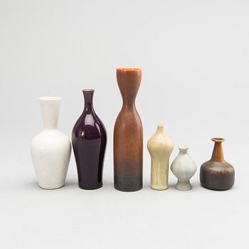 CARL-HARRY STÅLHAN & GUNNAR NYLUND, 5 + 5 stoneware vases, Rörstrand.