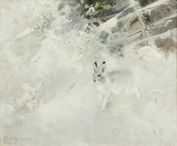 Mosse Stoopendaal, Hares in a Winter Landscape.