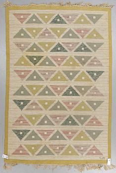 Sigvard Bernadotte, a carpet, "Harlequin", flat weave, ca 241,5 x 163,5 cm, signed SB.