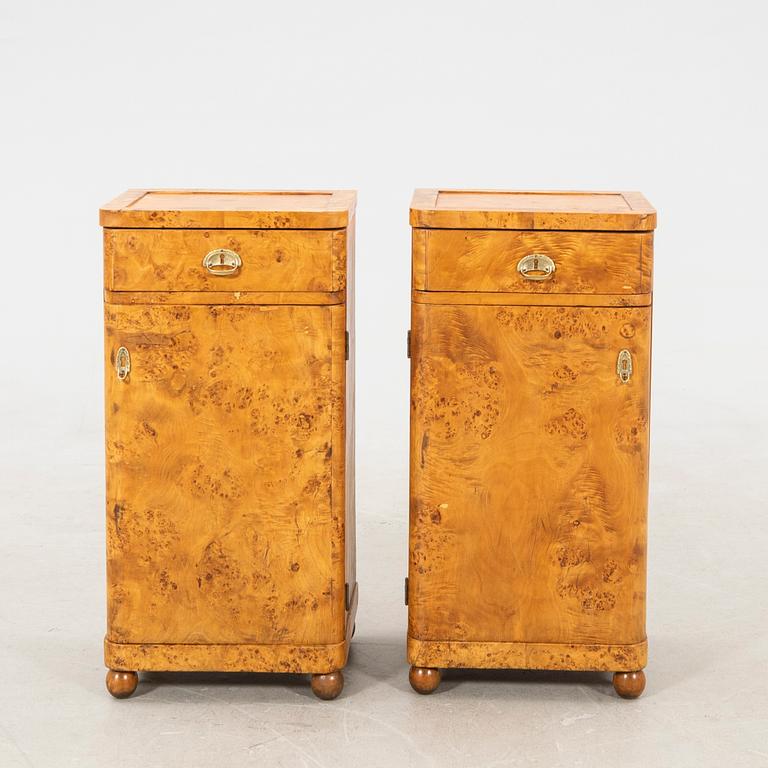 Bedside tables, a pair from the early 20th century.