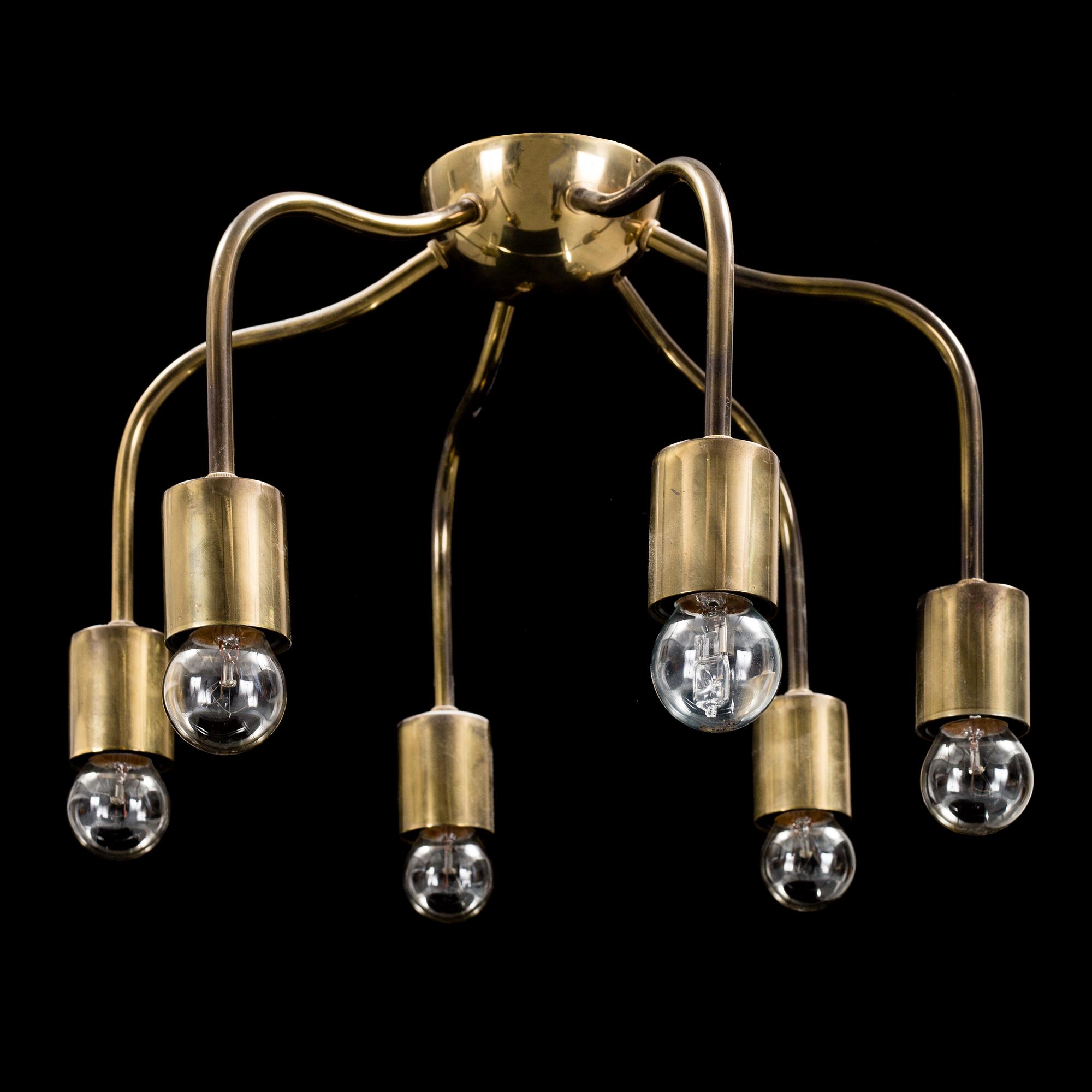 JOSEF FRANK, a brass ceiling lamp modell nr 2356.