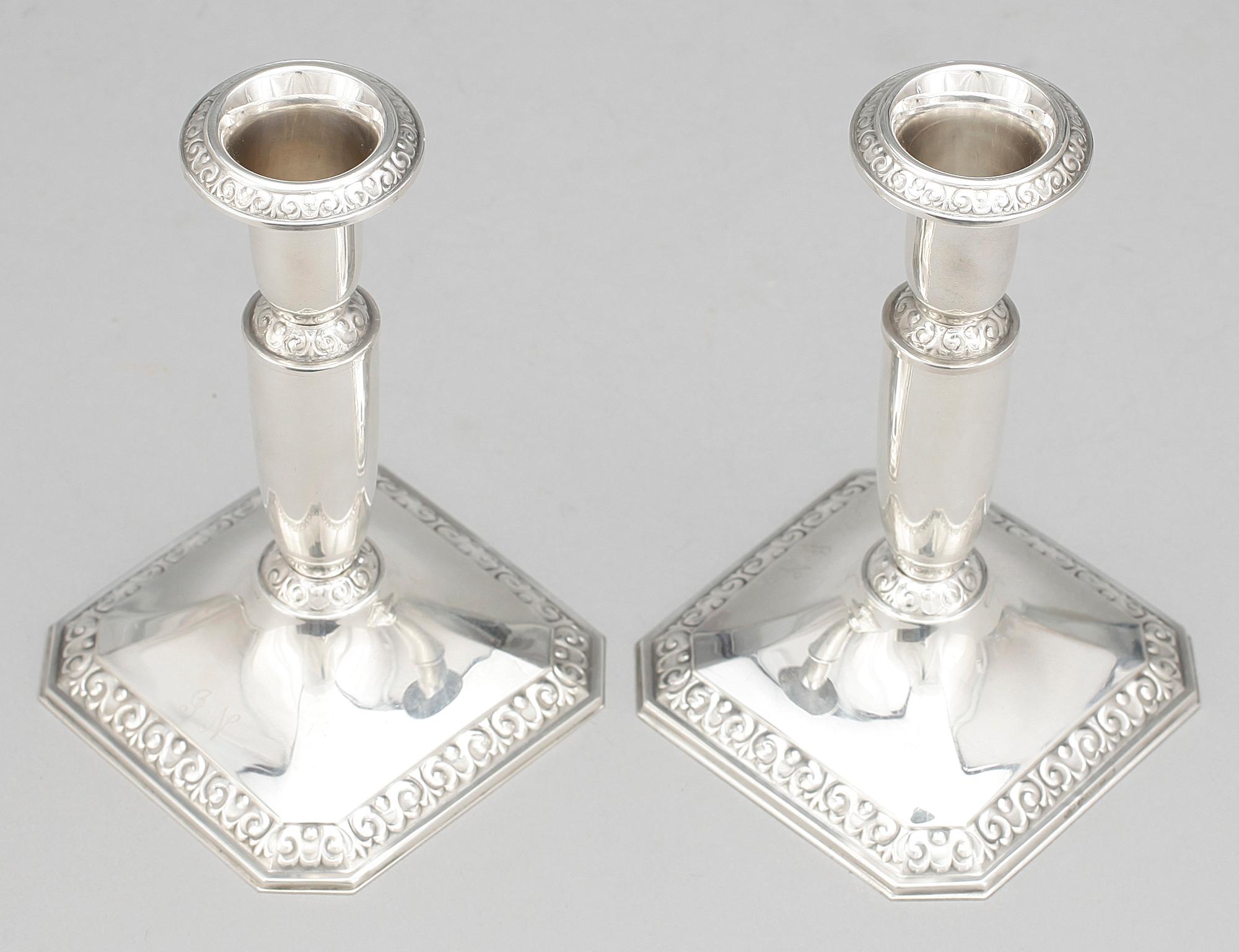 LJUSSTAKAR, ett par, silver, Finland, 1967. Vikt 291 g.