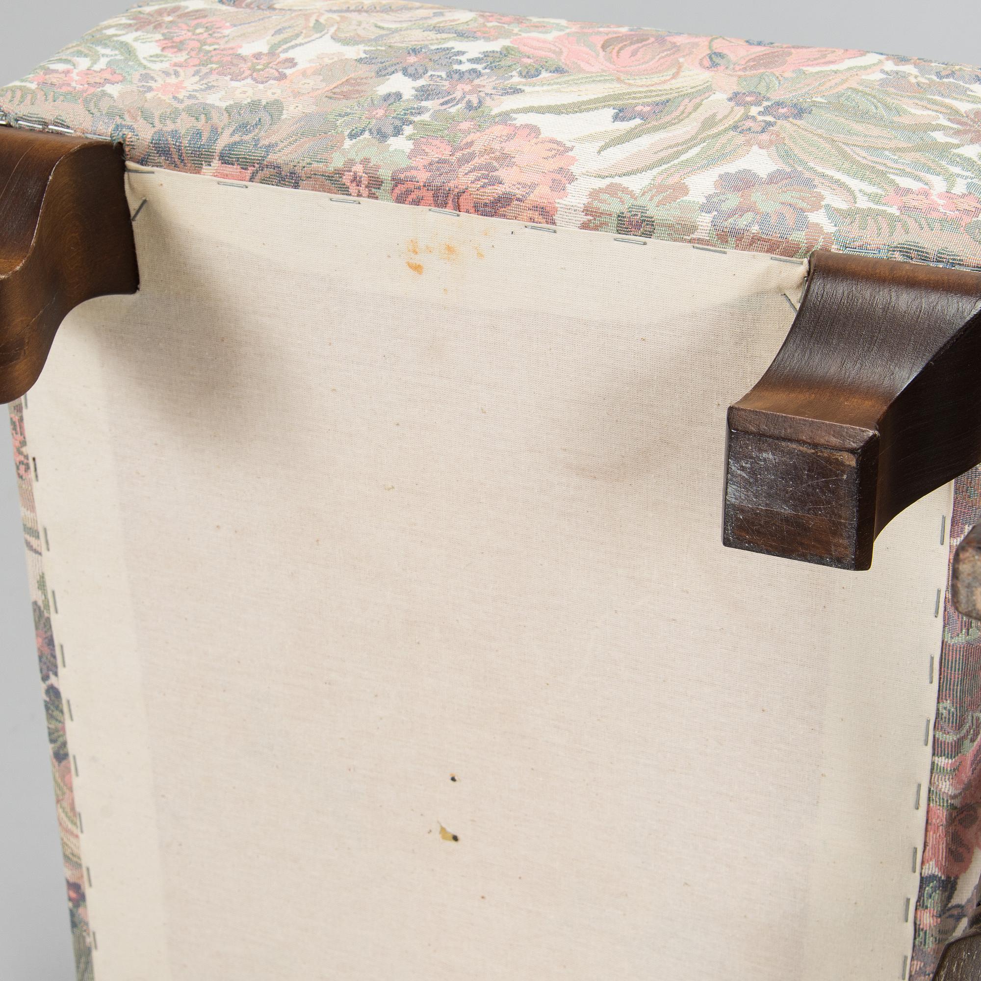 Carl Gustaf Hiort af Ornäs, nojatuoli, "Tohtori", Hiort Tuote Puunveisto, ja rahi, 1940-luku.