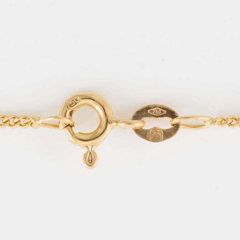 Necklace 18K gold with brilliant-cut diamonds.