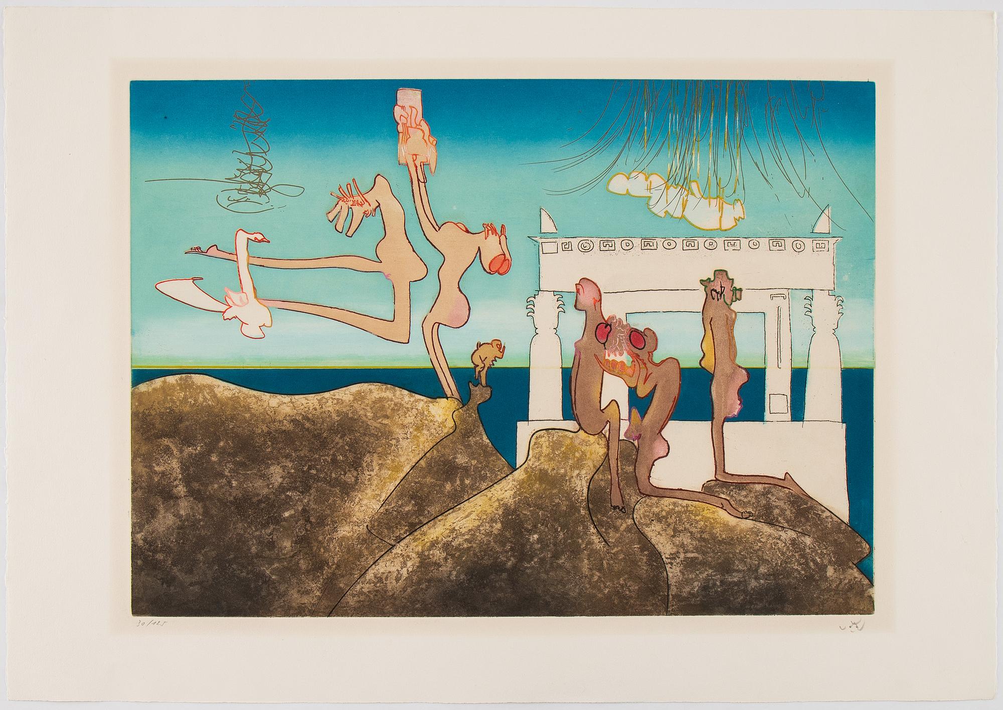 Roberto Matta, mapp med 10 st färgakvatinter, 1975, signerade med blyerts 30/125.