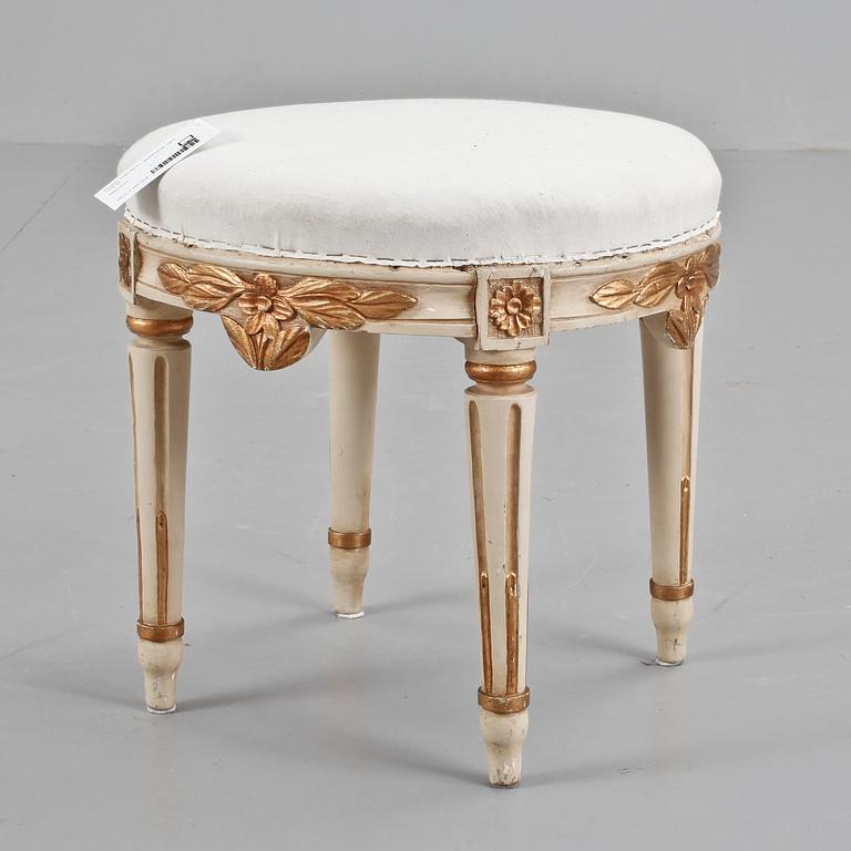 TABURETT, gustaviansk, sent 1700-tal.