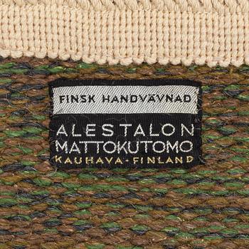 Ingegerd Silow, matta, röllakan, Alestalon Mattokutomo, Kauhava, Finland, signerad IS, ca 210 x 137 cm.