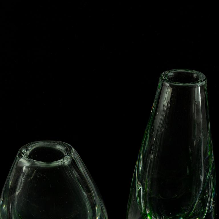 Vicke Lindstrand, five 'Sjögräs' glass items, Kosta.