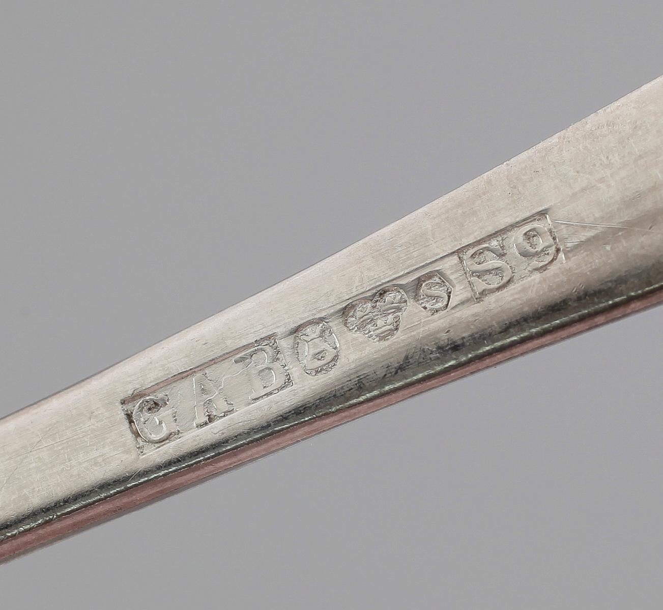 KAFFESKEDAR, 12 st, silver, GAB, Stockholm 1968. Vikt ca 196 gram.