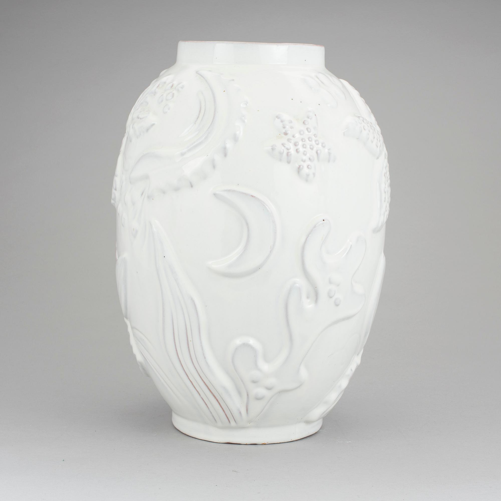 An earthenware vase designed by Anna-Lisa Thomson for Upsala-Ekeby.