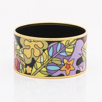 Frey Wille, an 'Ode to Joy of Life Paradise Moonlight' enamel and gilt metal bangle, Austria, c 2012.