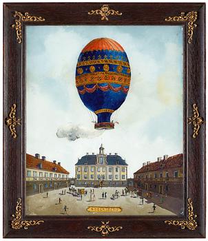 393. "Rosersberg" Balloon ascension at Rosersbers Castle.
