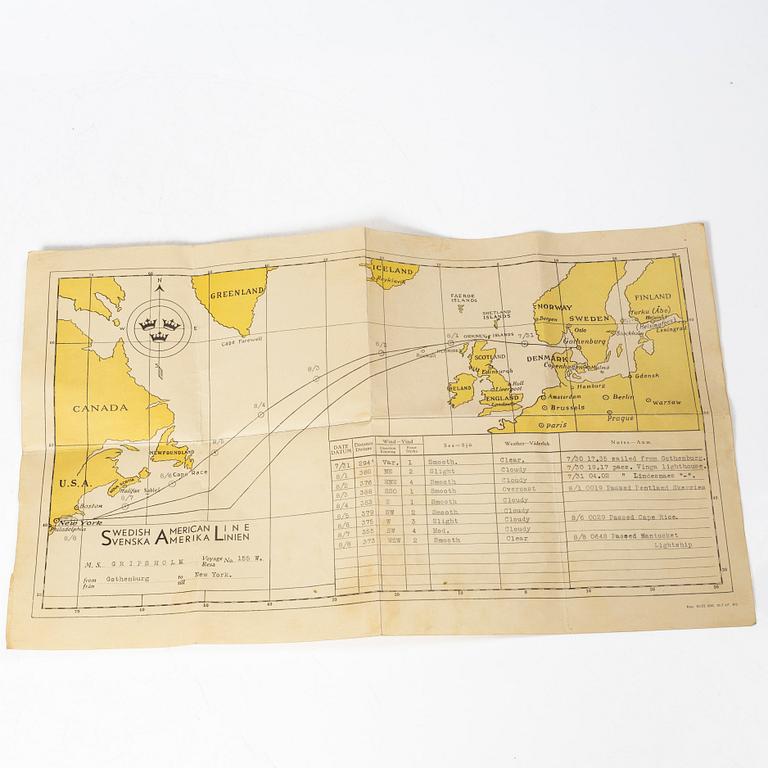 A porcelain water jug, 'Svenska Amerika Linjen', mid 20th Century.