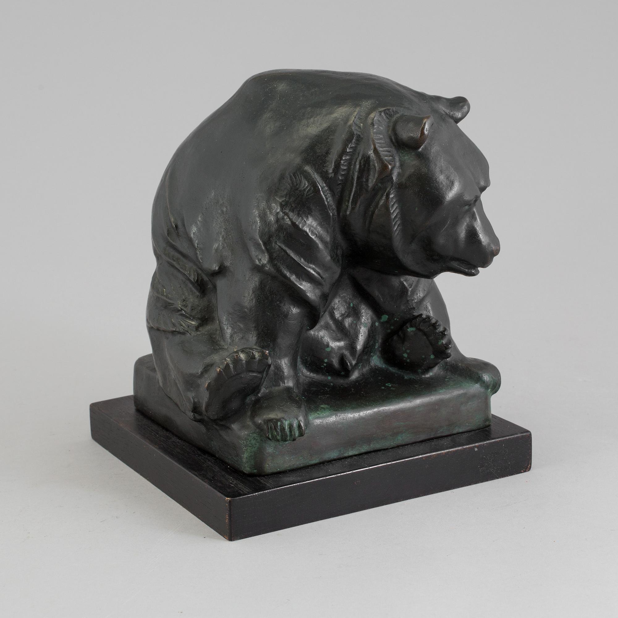 A bronze sculpture by Carl Fagerberg, signed. Herman Bergman.