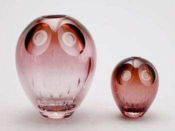 FIGURER, 2 st, glas, Vicke Lindstrand, Kosta.