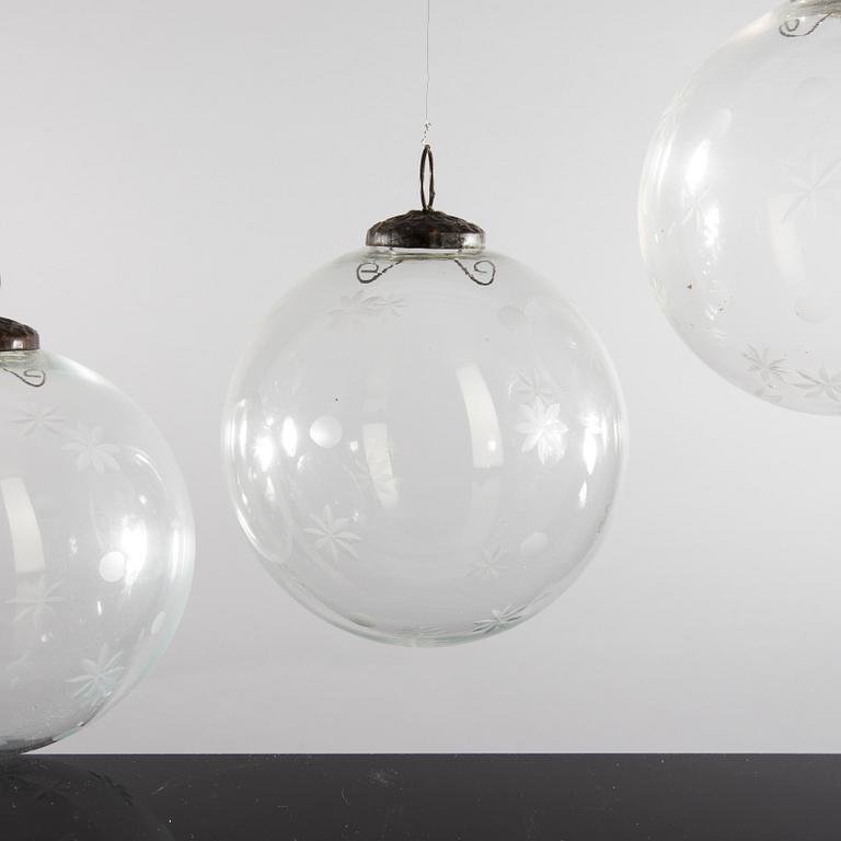 JULGRANSKULOR, 4 st, glas, 1900-tal.