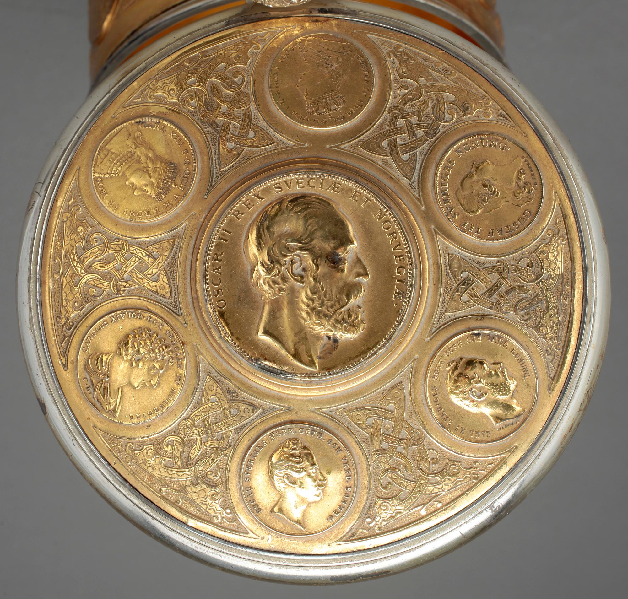 DRYCKESKANNA, nysilver, barockstil, GAB, Stockholm, sannolikt tidigt 1900-tal.