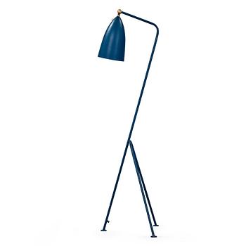 374. Greta Magnusson Grossman, a 'G-33' blue lacquered floor lamp, Bergboms, Malmö Sweden 1950's.