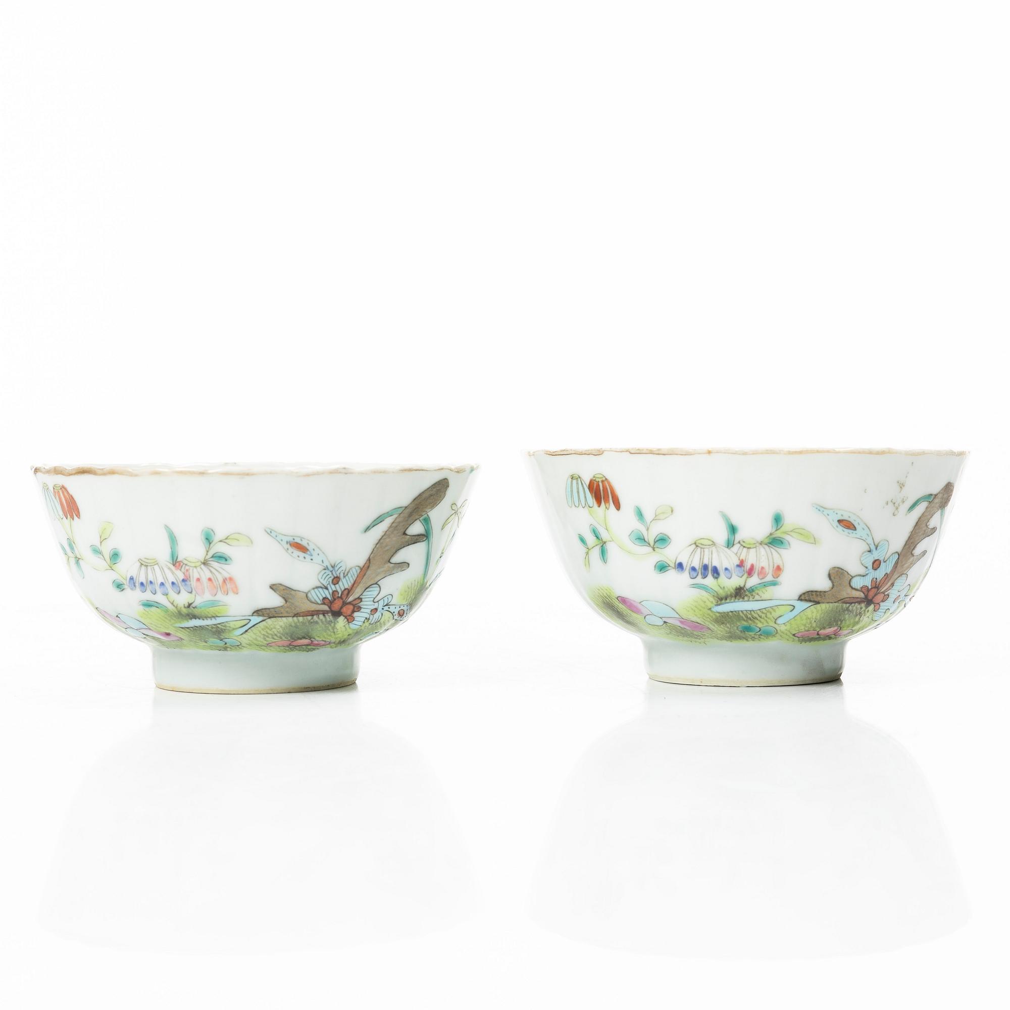 Parti, porslin, nio delar. Kina, 1900-tal.