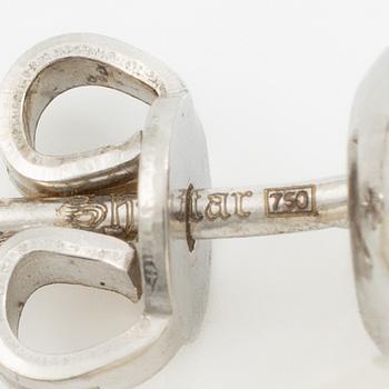 Örhängen 18K vitguld med odlade sötvattenspärlor och morganiter.