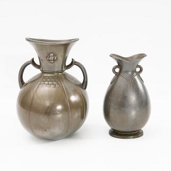 Just Andersen, vases, 4 pcs, Denmark, first half of the 20th century.