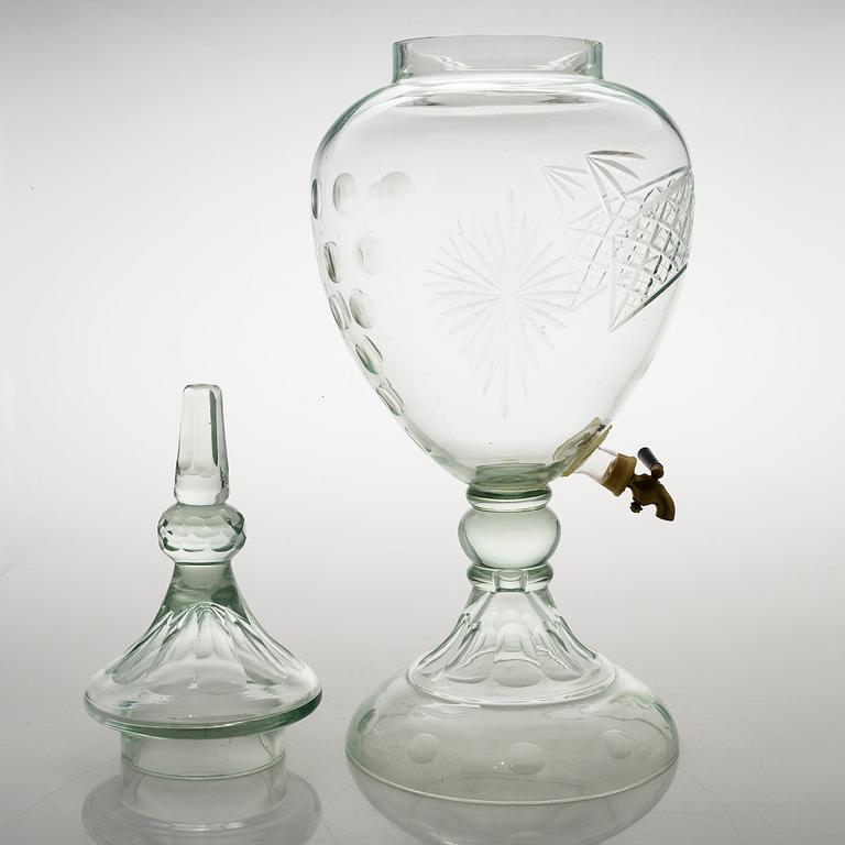 A glass punch bowl from the first half of the 20th century.