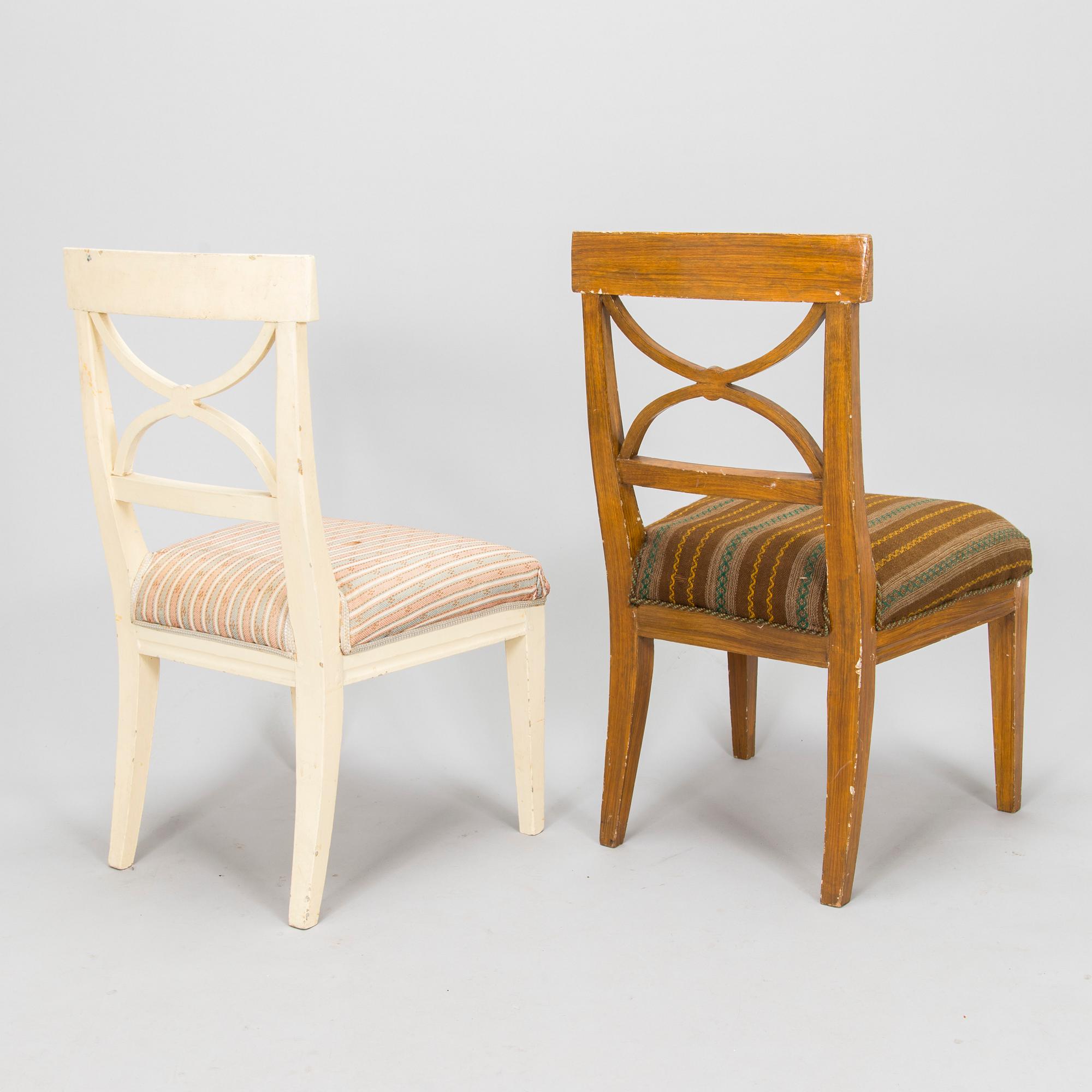 A set of six Swedish Gustavian chairs, circa 1800.