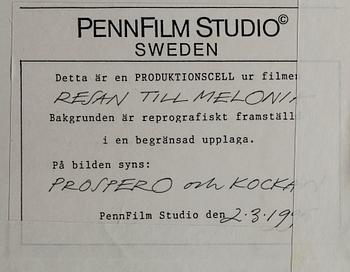 PER ÅHLIN, filmcell, signerad, daterad 1995 á tergo.