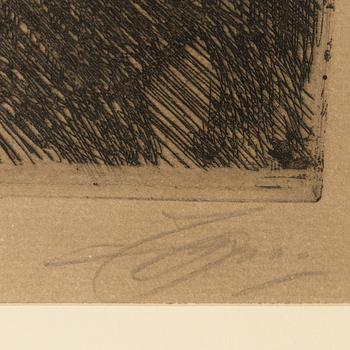 Anders Zorn, etching, 1917, signed in pencil.