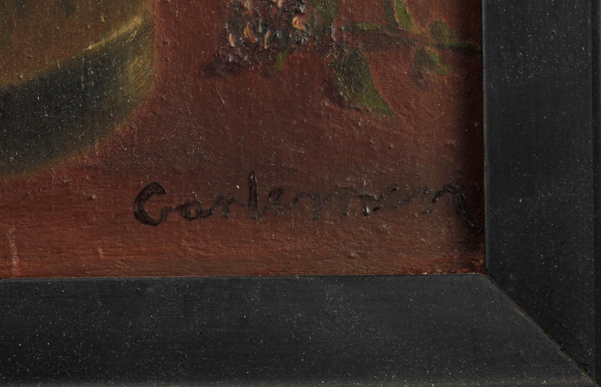 GUSTAF CARLEMAN, olja på pannå, signerad.