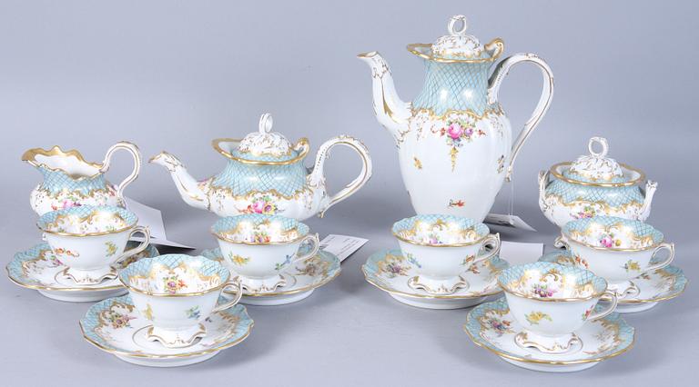 KAFFESERVIS, 10 delar, porslin, Tyskland, 1900-talets mitt.