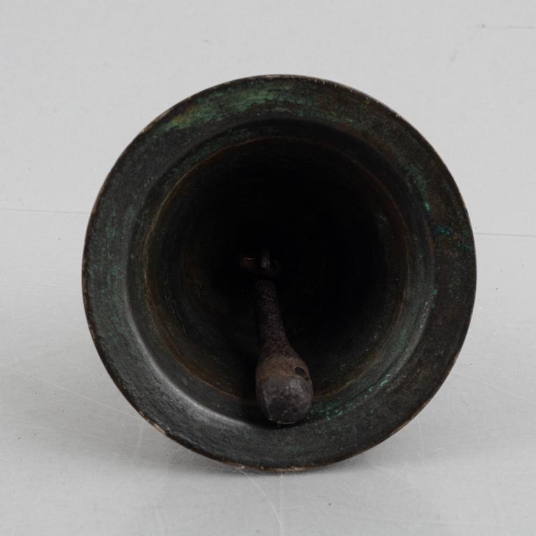 A bronze bell, marked Gothenburg, Sweden, an dated 1781.